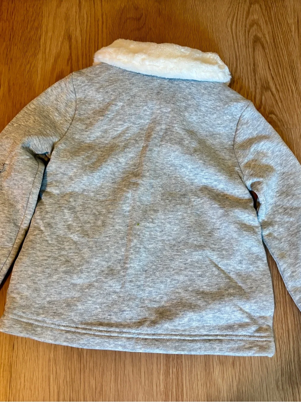 Gymboree Gray Pea Coat with white Faux Fur Collar